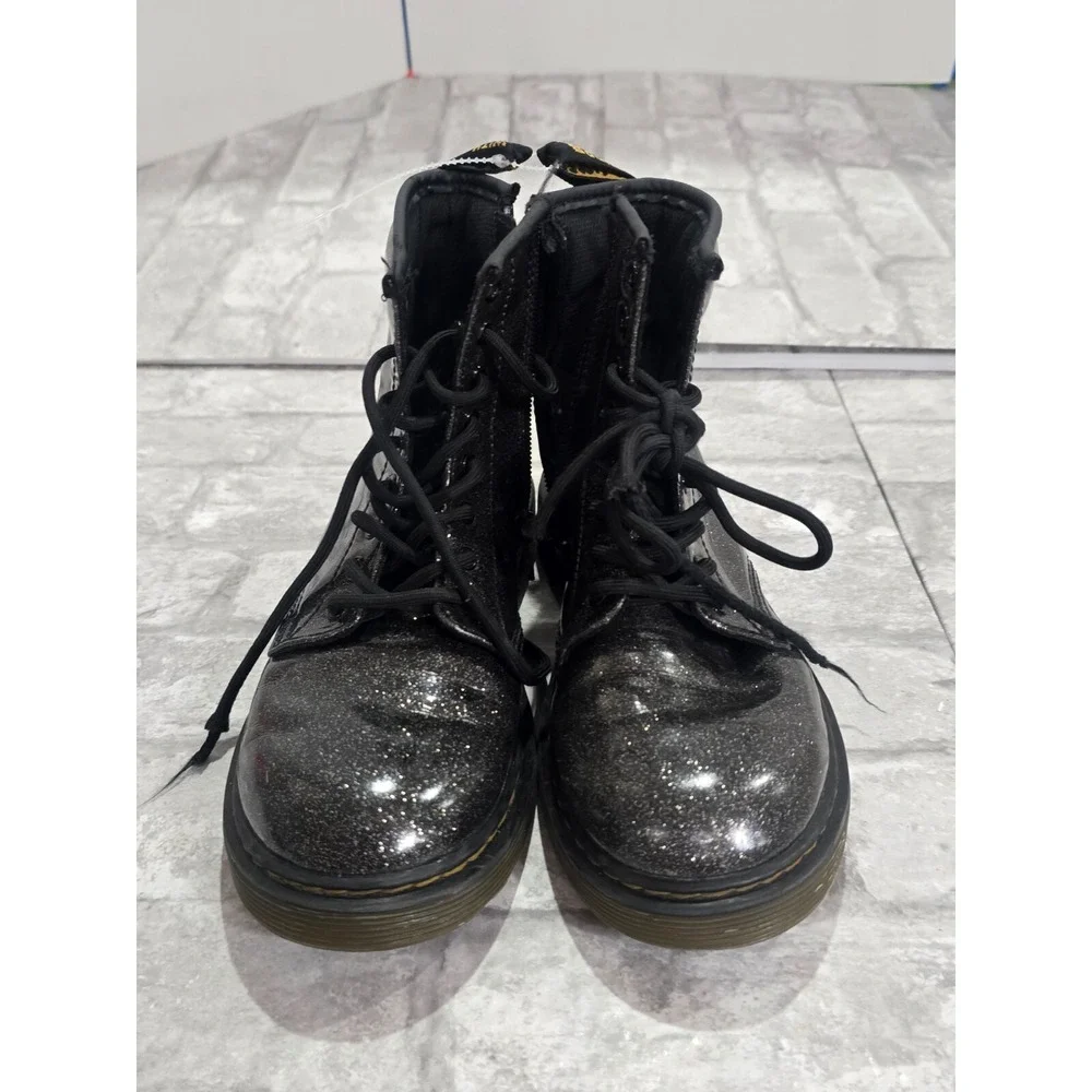 Dr Martens Size 3 Youth Girls 1460 Cosmic Glitter Black‎ Leather Boots